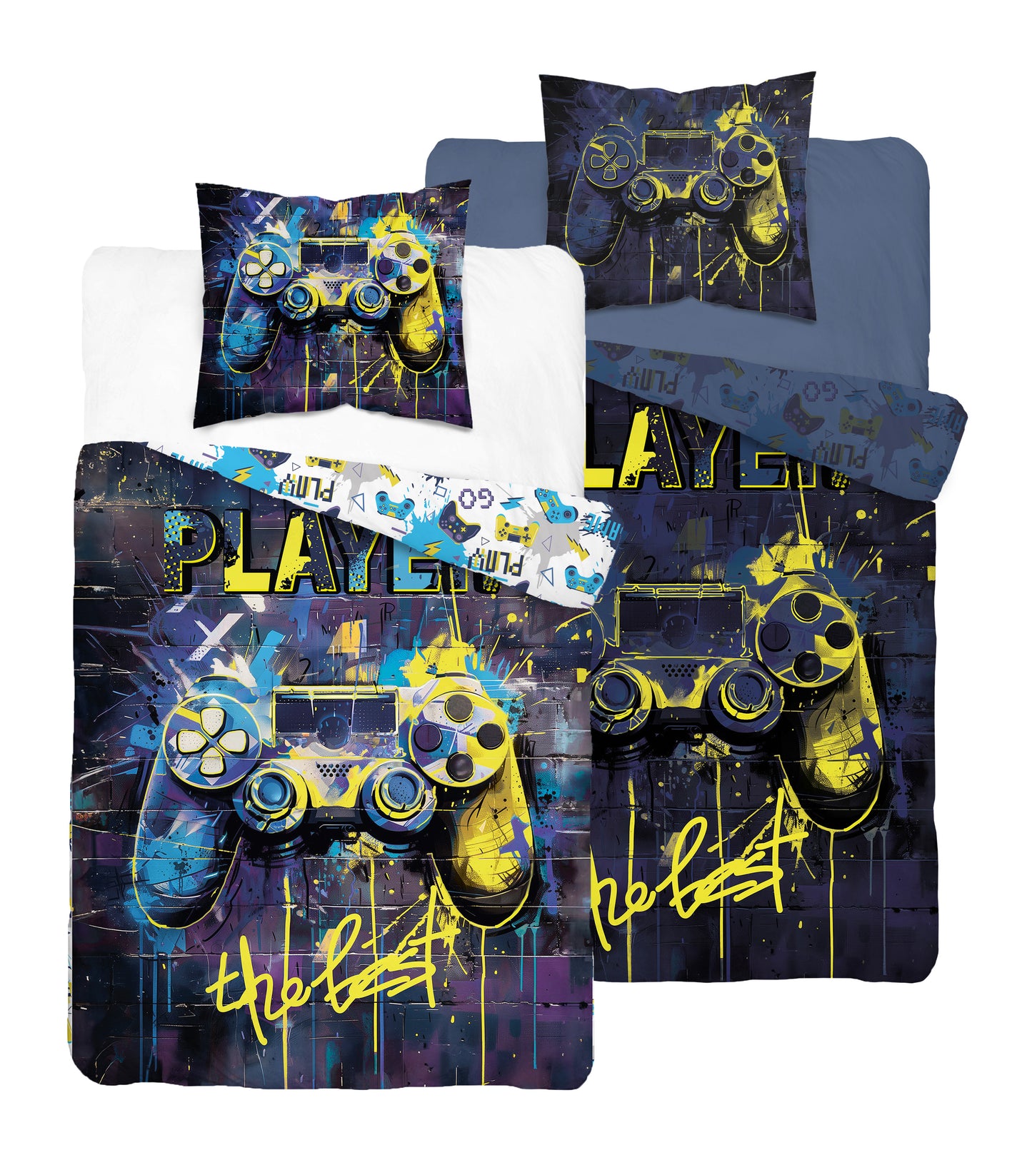 Player Dekbedovertrek Glow in the Dark 140x200 Duurzaam 2in1 Game