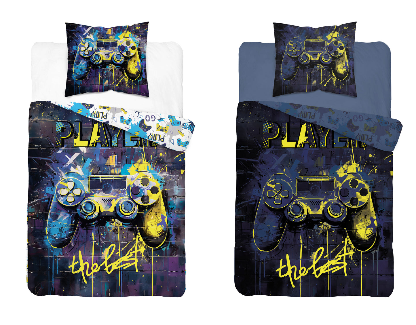 Player Dekbedovertrek Glow in the Dark 140x200 Duurzaam 2in1 Game
