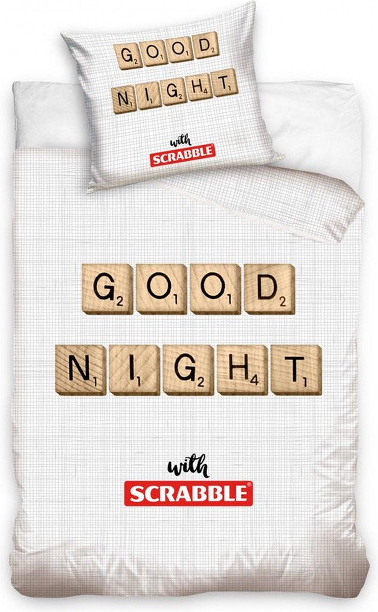 Scrabble Dekbedovertrek 140X200 2in1 Duurzaam Katoen