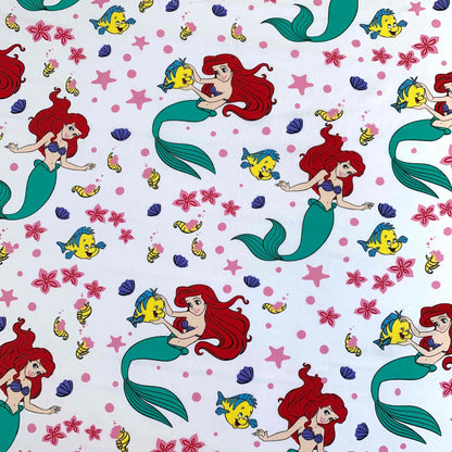 Disney Ariel Hoeslaken 90x200 Duurzaam Katoen Roze