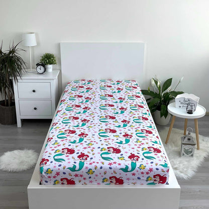 Disney Ariel Hoeslaken 90x200 Duurzaam Katoen Roze