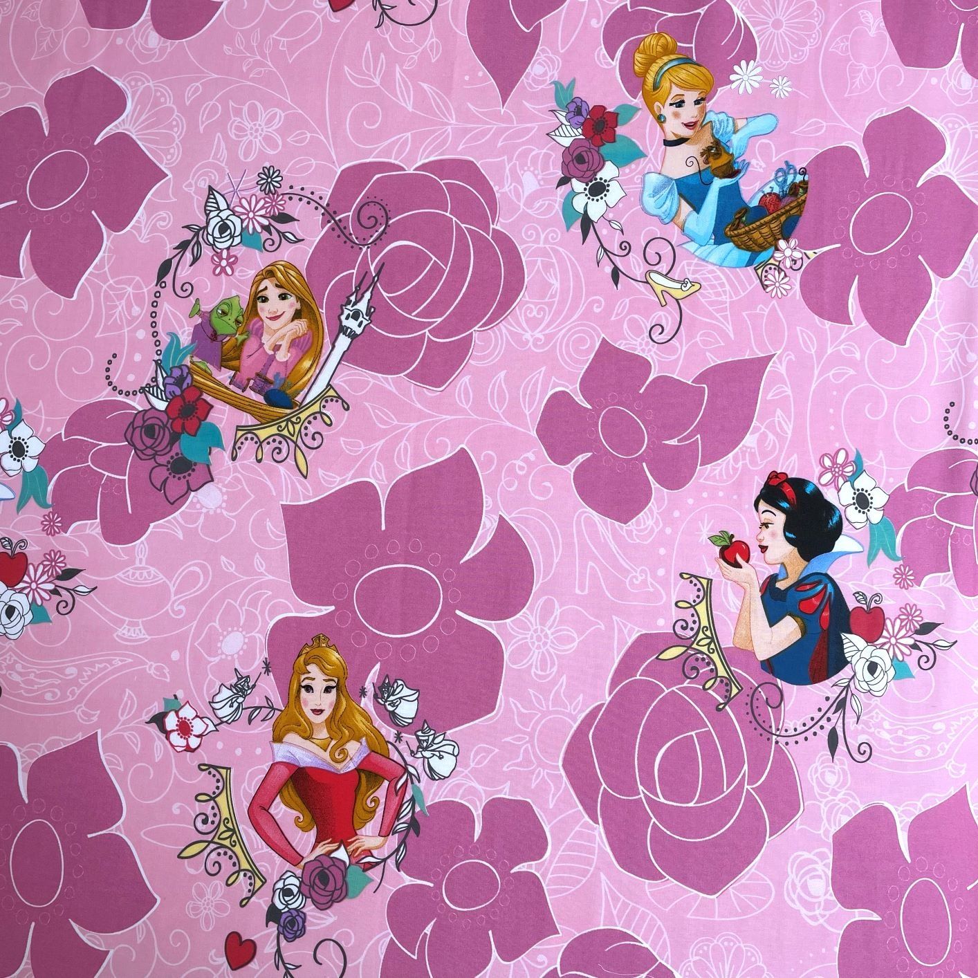 Disney Prinsessen Hoeslaken 90x200 Duurzaam Katoen Roze