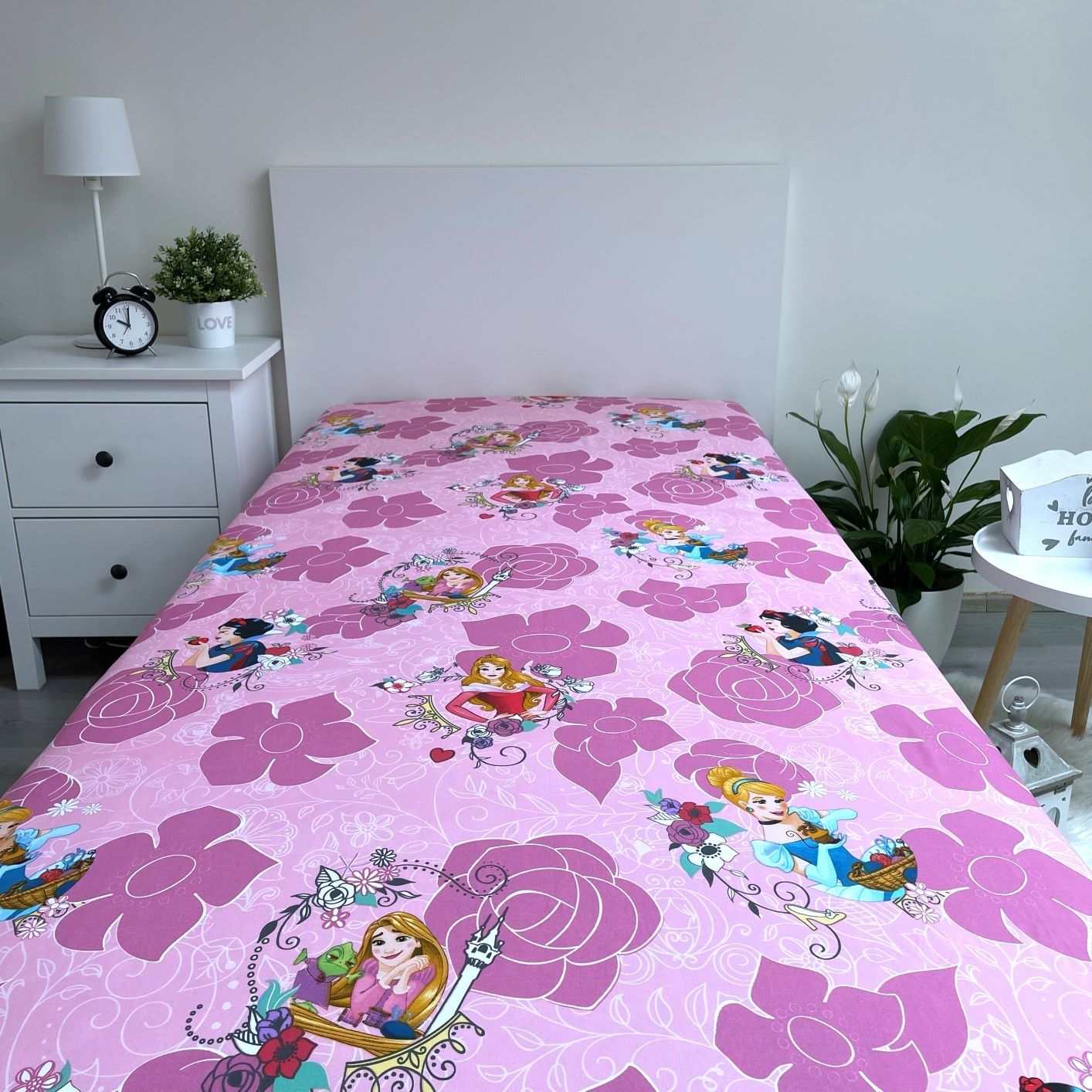 Disney Prinsessen Hoeslaken 90x200 Duurzaam Katoen Roze