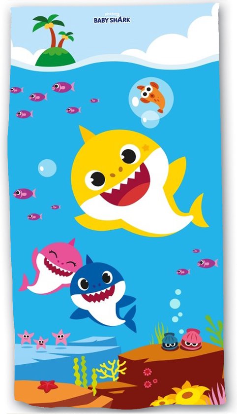 Baby Shark Handdoek 70x140 Duurzaam Katoen