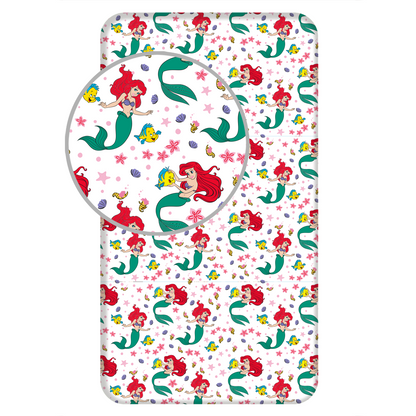 Disney Ariel Hoeslaken 90x200 Duurzaam Katoen Roze