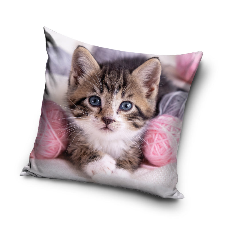 Poes Kat Sierkussen 40x40cm Zacht Duurzaam Polyester