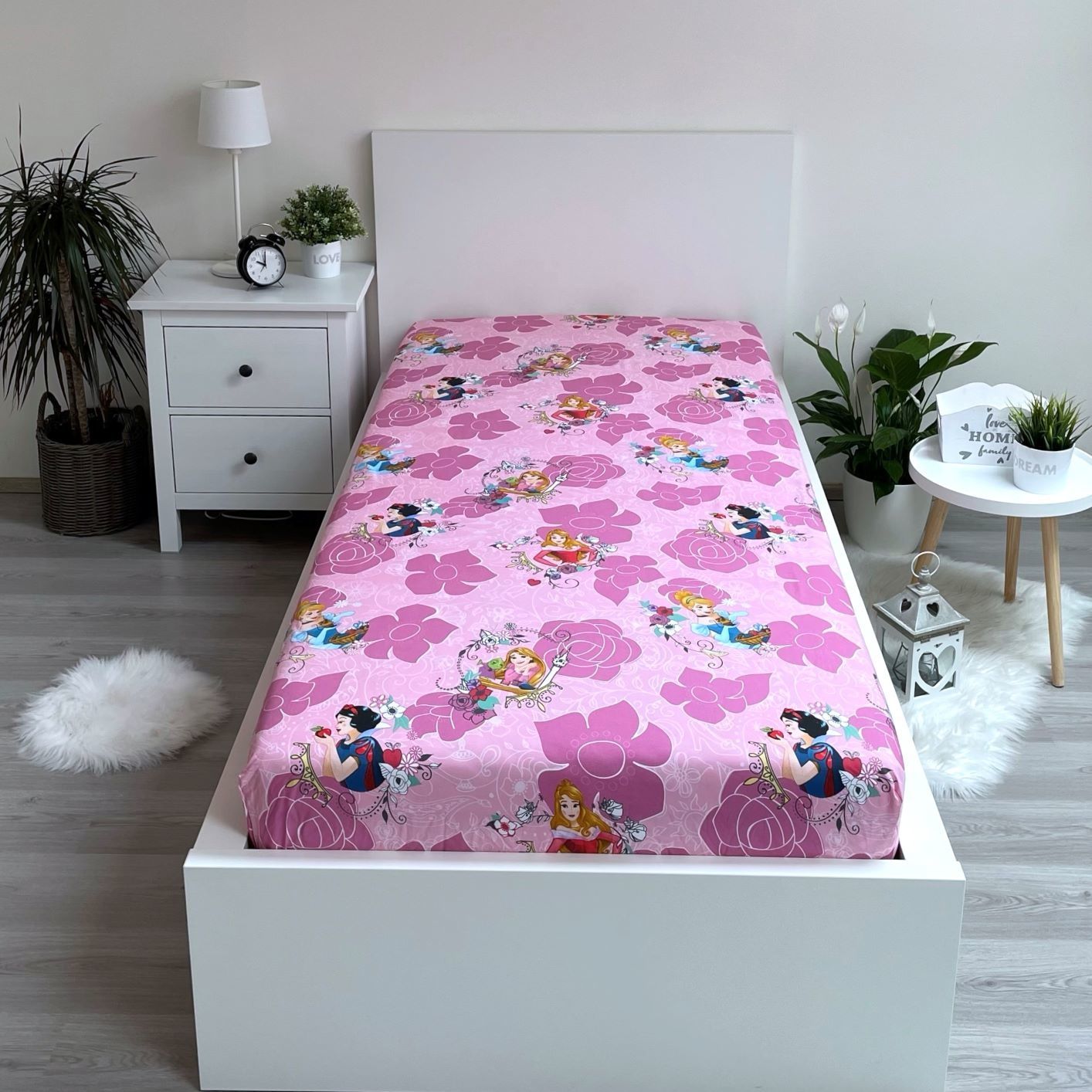 Disney Prinsessen Hoeslaken 90x200 Duurzaam Katoen Roze