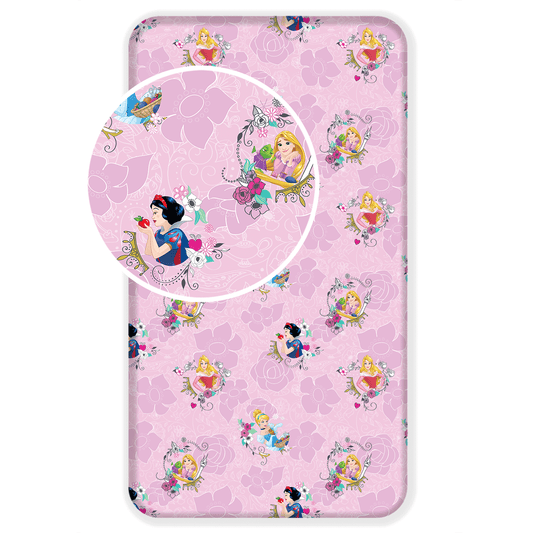 Disney Prinsessen Hoeslaken 90x200 Duurzaam Katoen Roze