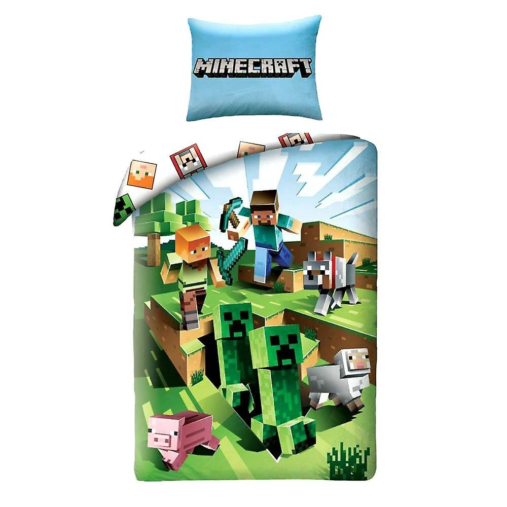 Minecraft Dekbedovertrek 140x200cm 2in1 Duurzaam Battle